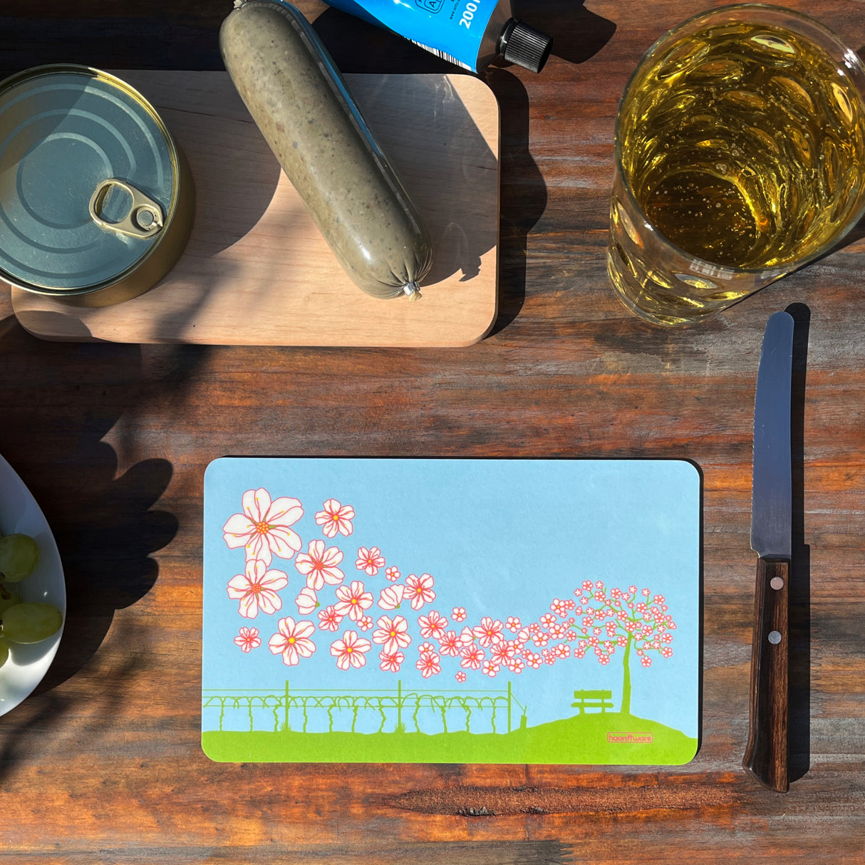 Pfälzer Mandelblüte Frühstücksbrettchen. Pfalz Vesperbrett