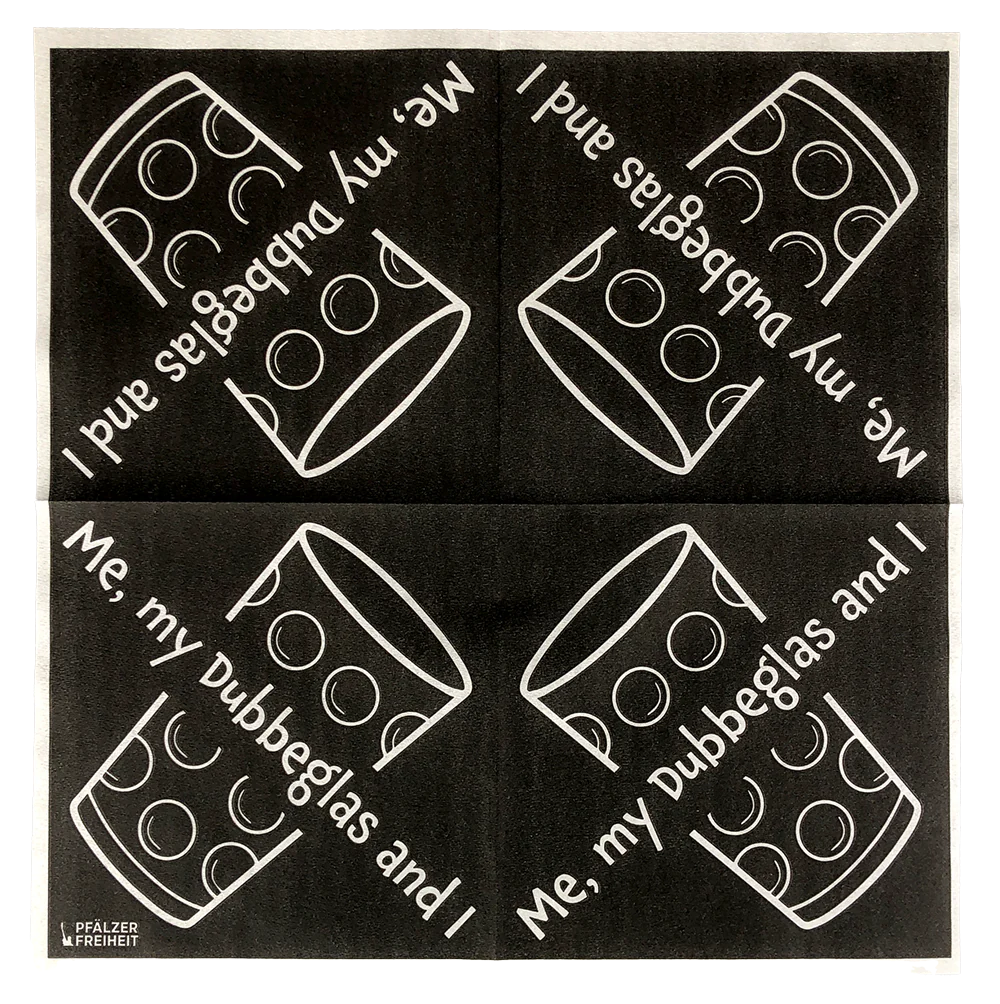 Servietten Me, my Dubbeglas and I - offen