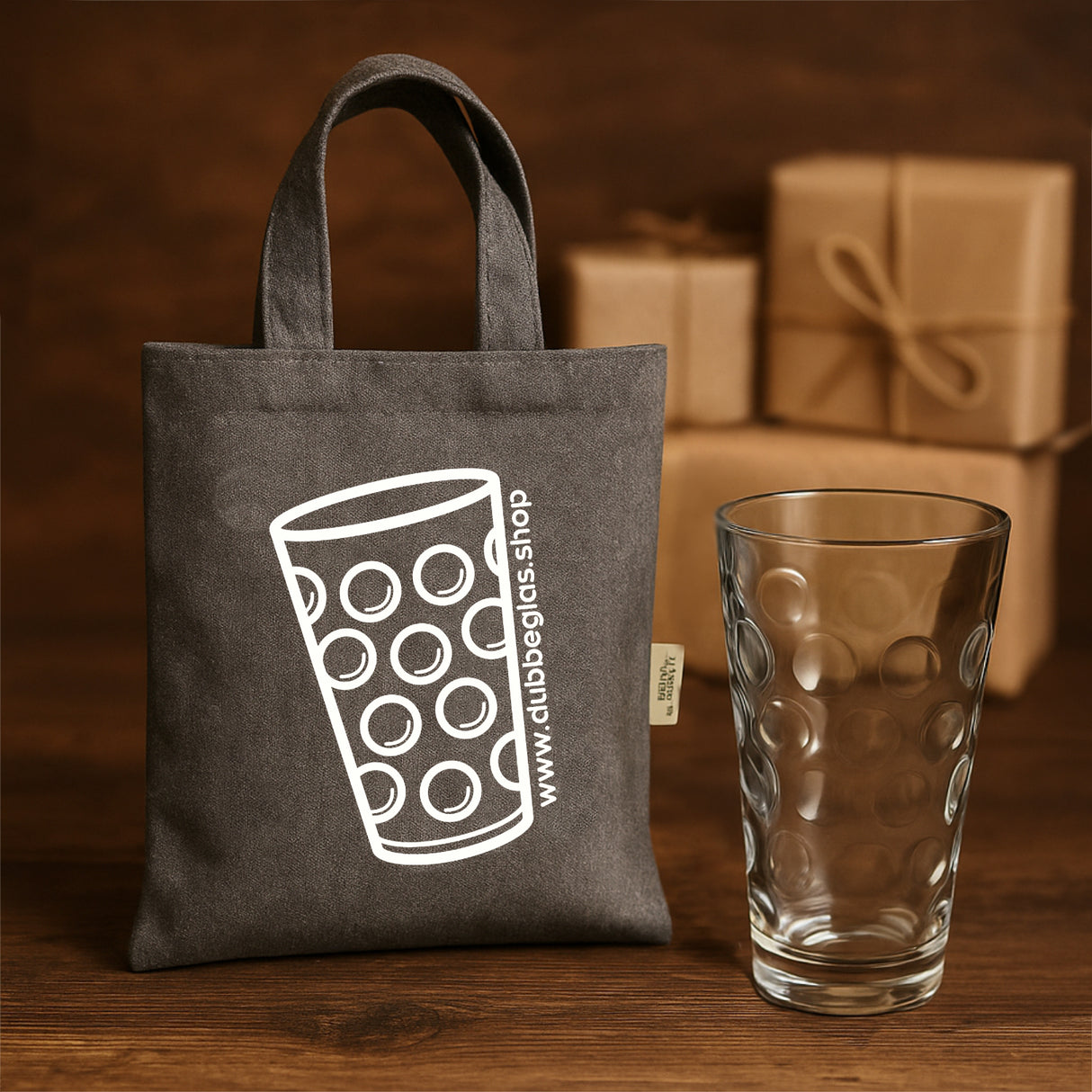 Mini Dubbeglas Baumwolltasche, ideal als Geschenktasche für Dubbegläser