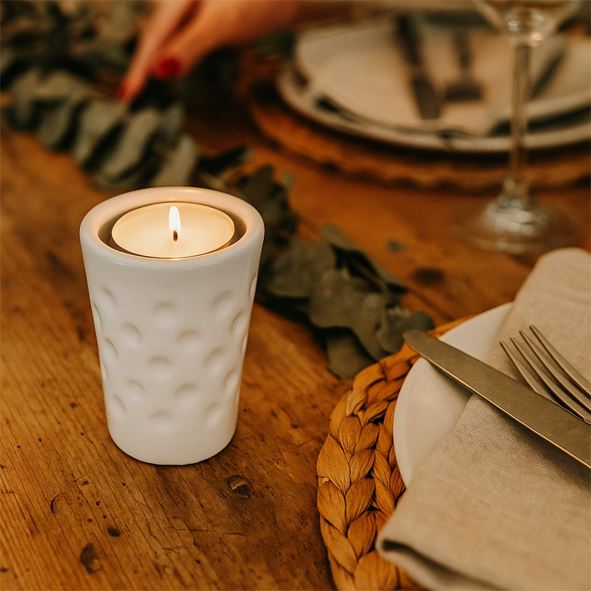 Mini Dubbeglas Teelichthalter (Keramik) - Pfalz Deko am Esstisch