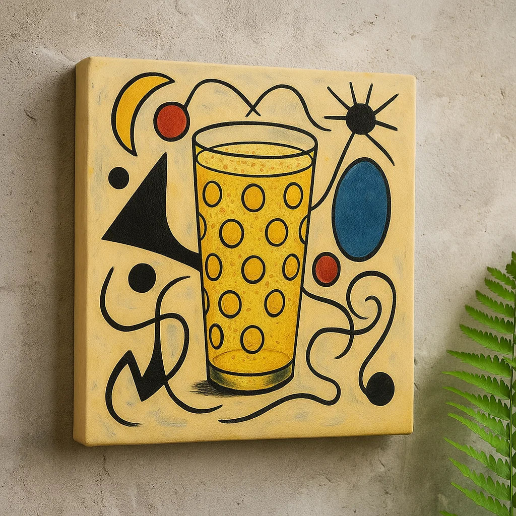 Miró und Dubbeglas - Leinwand an Betonwand