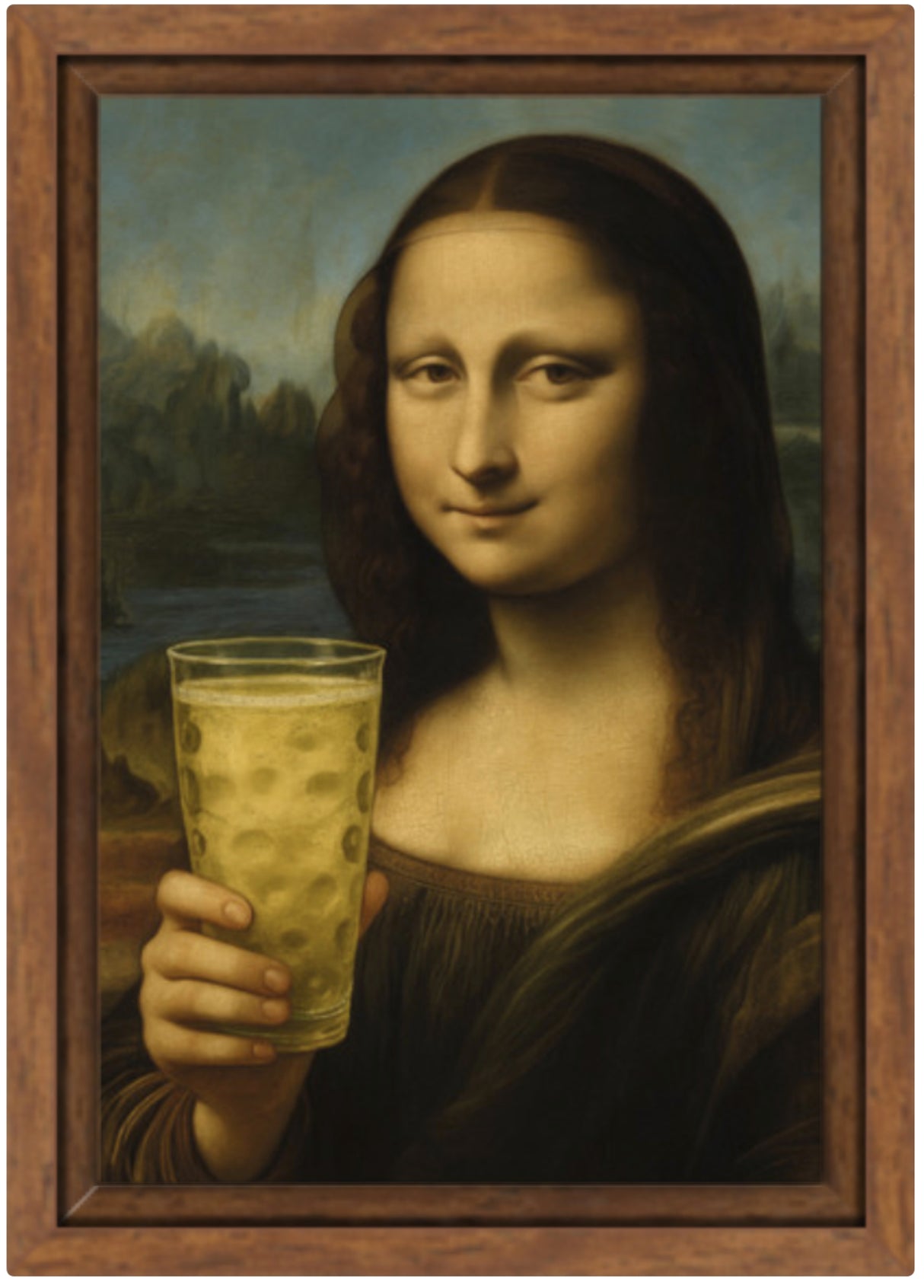 Mona Lisa mit Dubbeglas - Leinwand & Bilderrahmen, Pfälzer Kunst