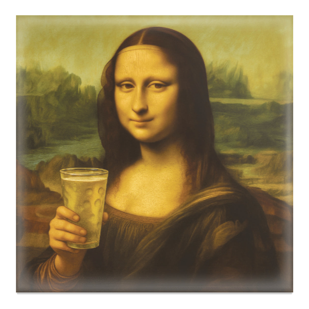 Mona Lisa mit Dubbeglas - Pfalz Magnet