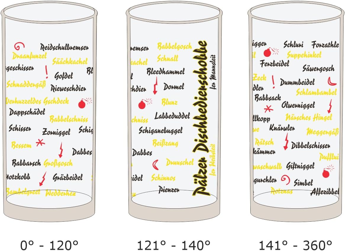 Pfälzer Dischbedierschobbe Schoppenglas 0,5 L - von allen Seiten