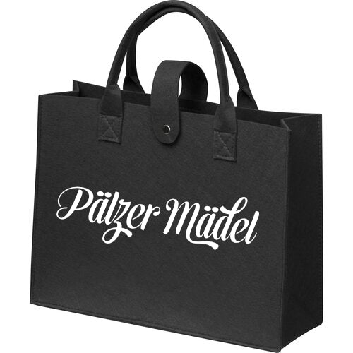 Pälzer Mädel Filztasche mit Knopf (schwarz)