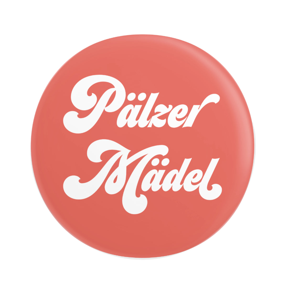 Pälzer Mädel Button Ø 25 mm, Coral, Pfalz Shop