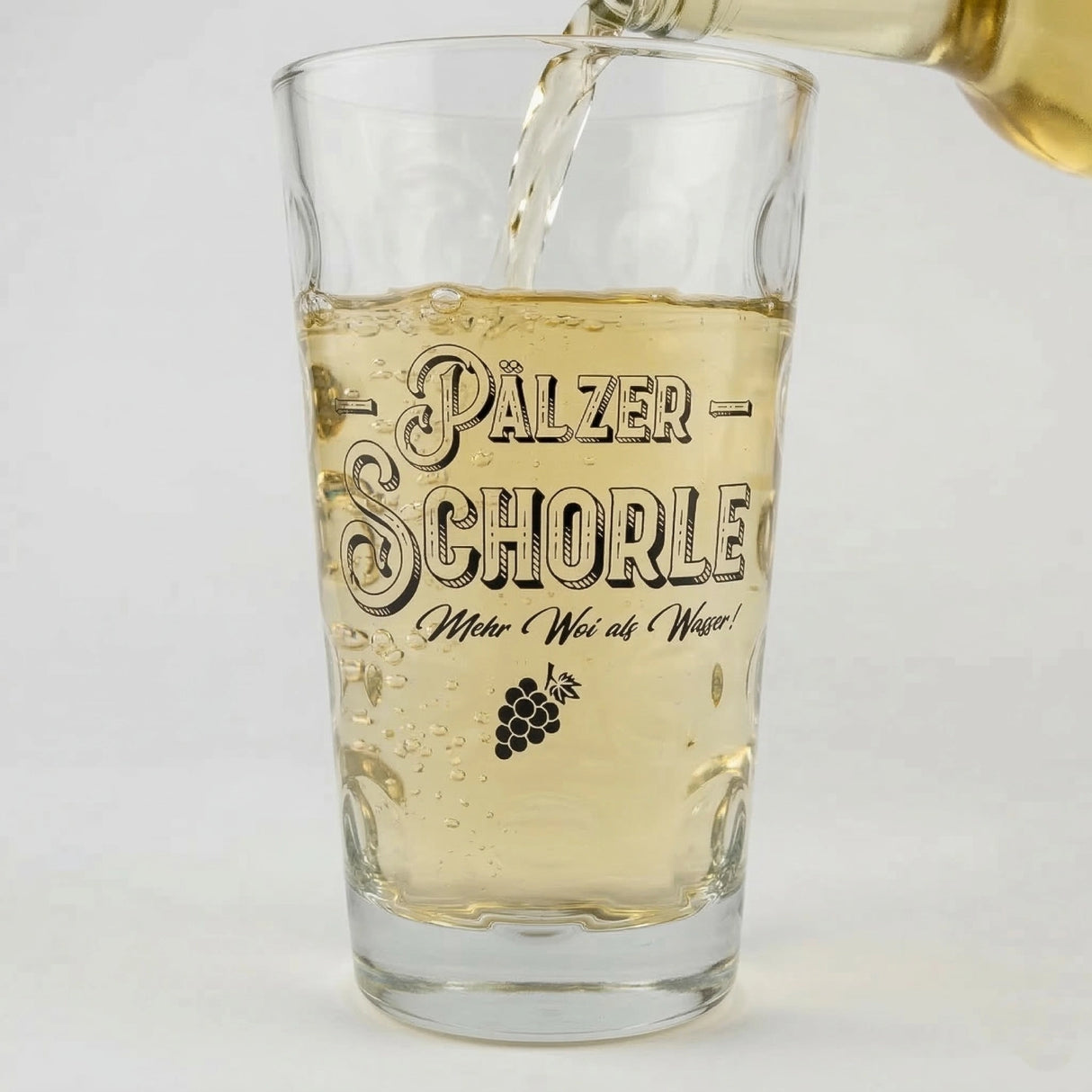 Pälzer Schorle - Mehr Woi als Wasser! Dubbeglas 0,5 L - Riesling wird eingeschenkt