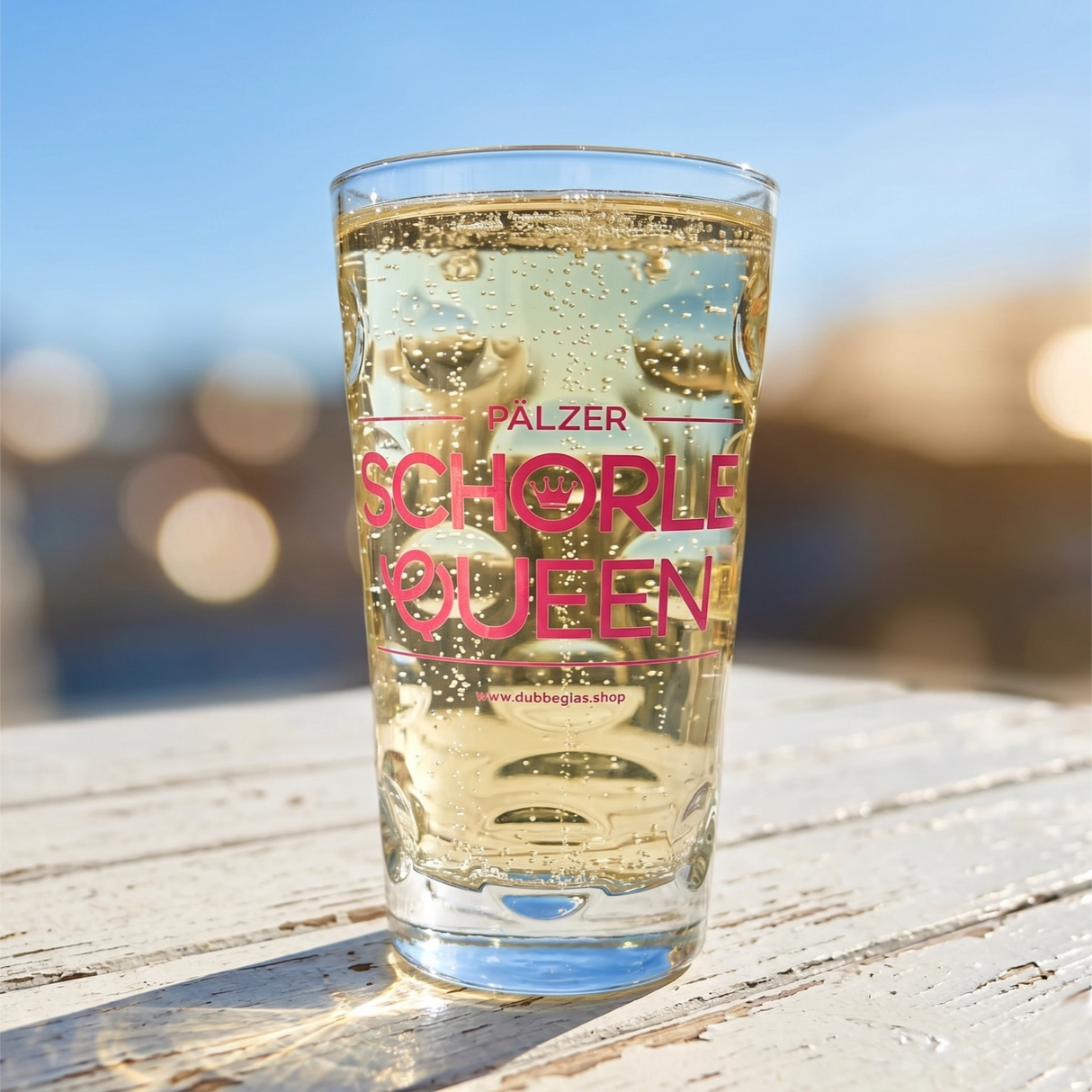 Pälzer Schorle Queen - Schorleglas 0,5 L mit einer Pfälzer Rieslingschorle