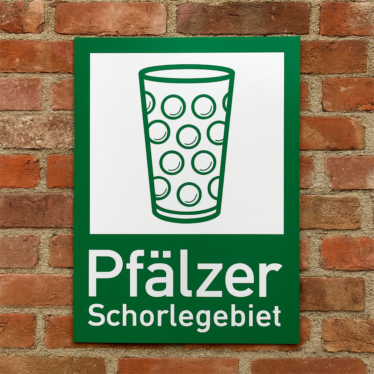 Pfälzer Schorlegebiet Schild DIN A4 an einer Wand