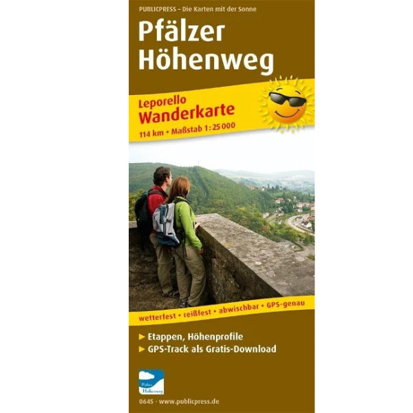Pfälzer Höhenweg Wanderkarte 1:25.000