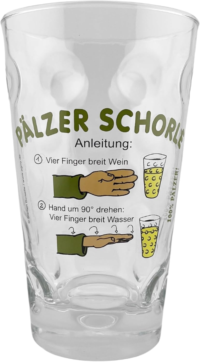 Pfälzer Schorle Anleitung Dubbeglas 0,5 L - mit Aufdruck Pälzer Schorle