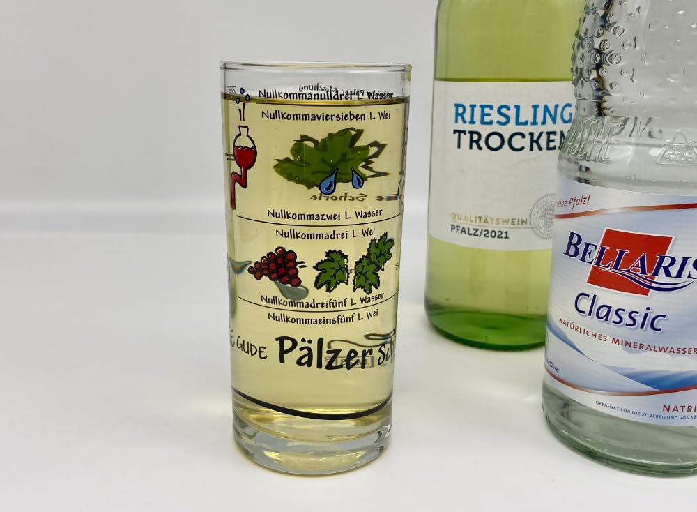 Pfälzer Schorleanleitung Schoppenglas 0,5 l (Weinstange) - mit Riesling und Sprudel