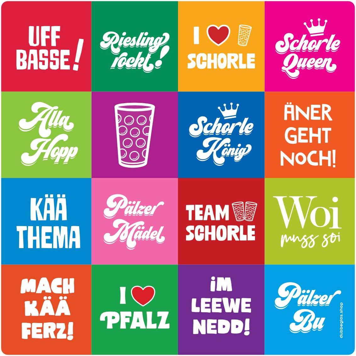 Pfälzer Sprüche Untersetzer (6 Stück)