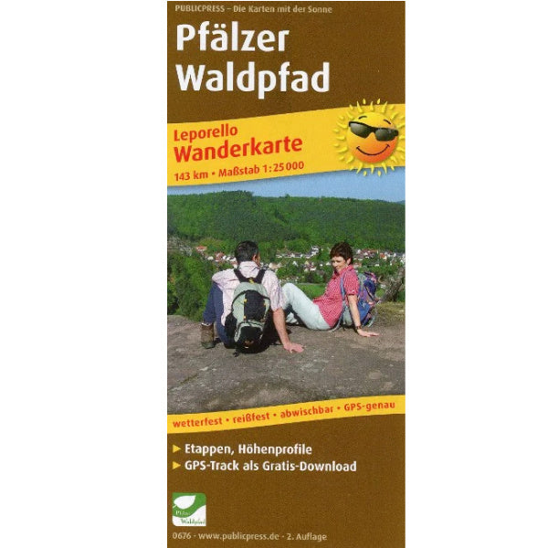 Pfälzer Waldpfad Wanderkarte 1:25.000