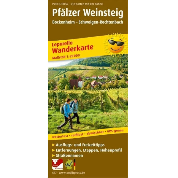 Pfälzer Weinsteig Wanderkarte 1:25.000