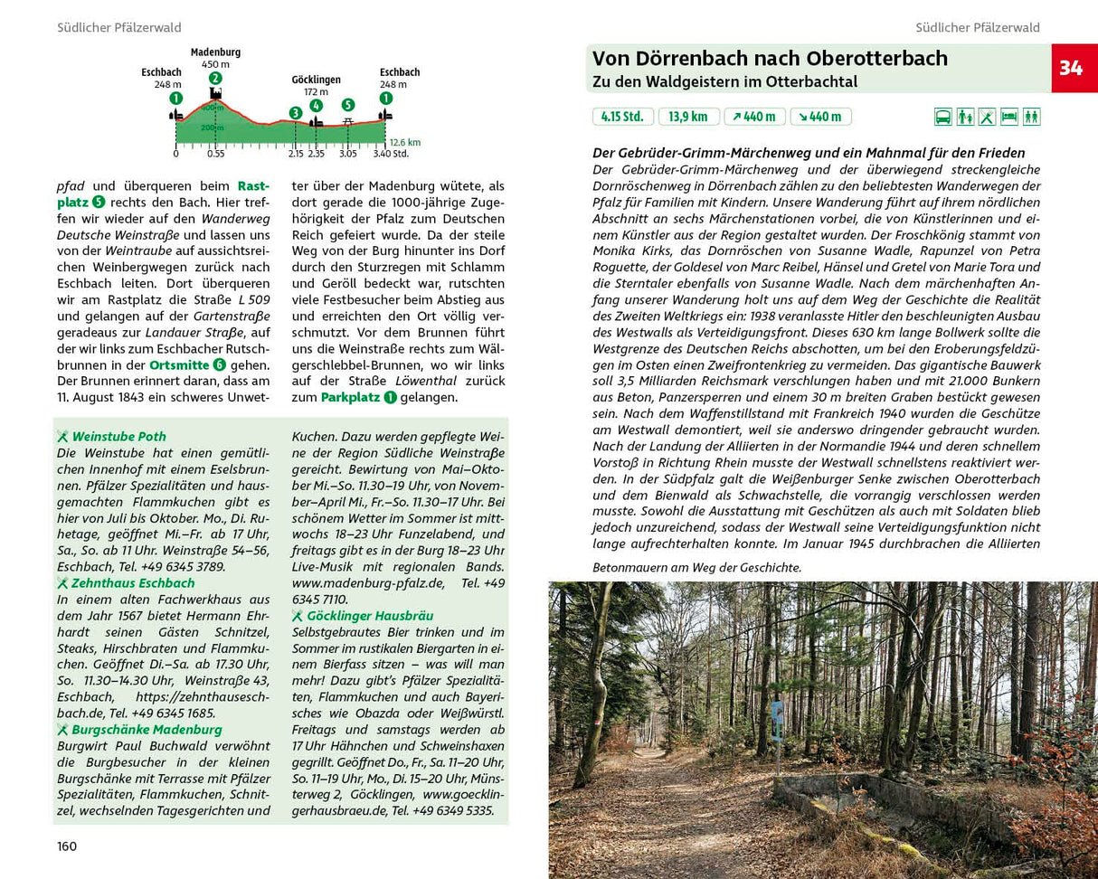 Wandern & Einkehren im Pfälzerwald und Deutsche Weinstraße, Von Dörrenbach nach Oberotterbach