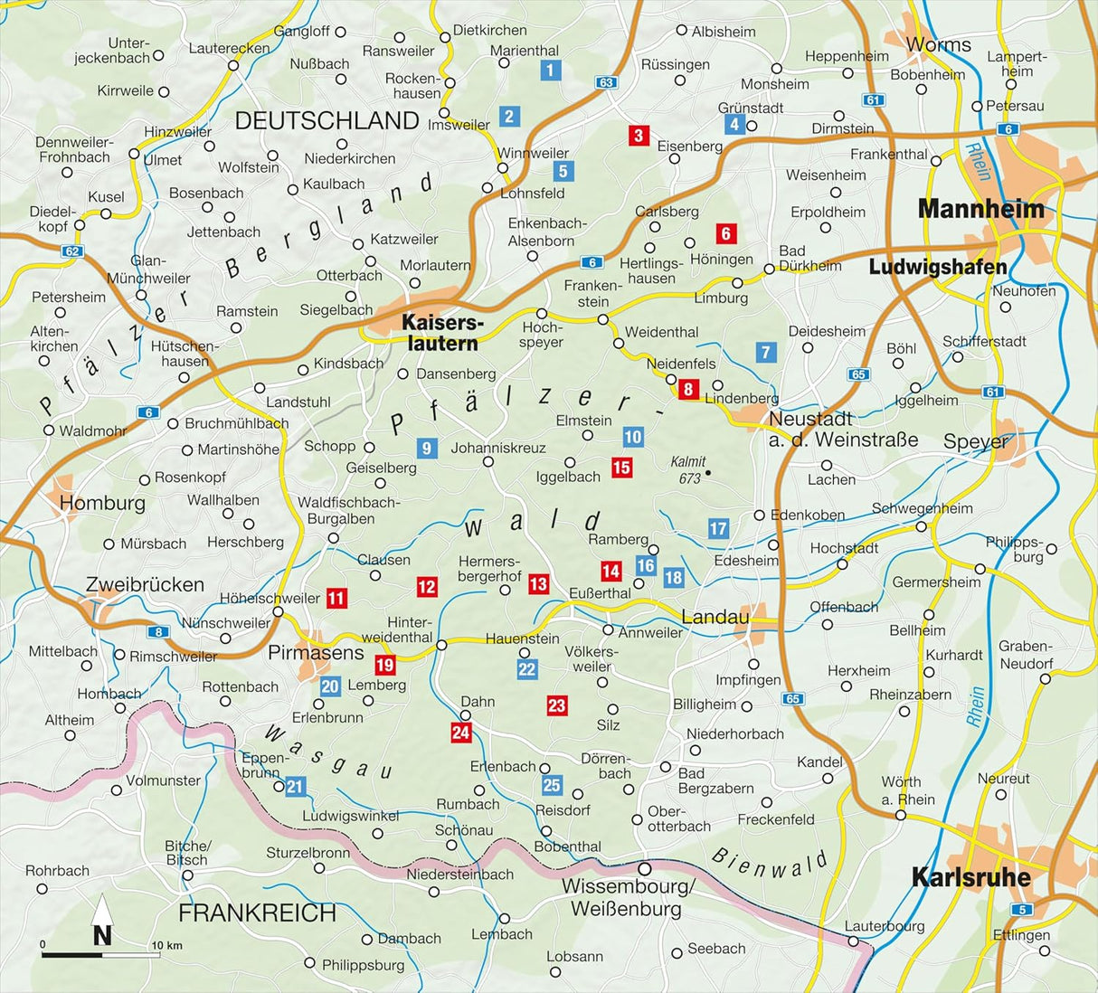 Hütten-Geheimtipps Pfälzerwald - Wanderführer, Karte
