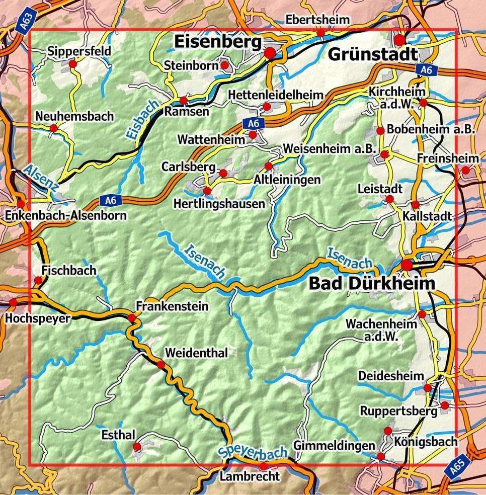 Pfälzerwald Wanderkarte Blatt 4 - Bad Dürkheim, Kartenausschnitt (Pfalz Shop)
