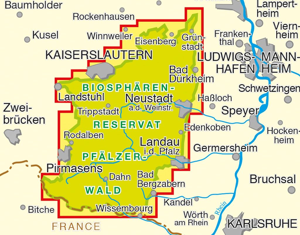 Biosphärenreservat Pfälzerwald Wanderkarte 1:50.000, Überblick