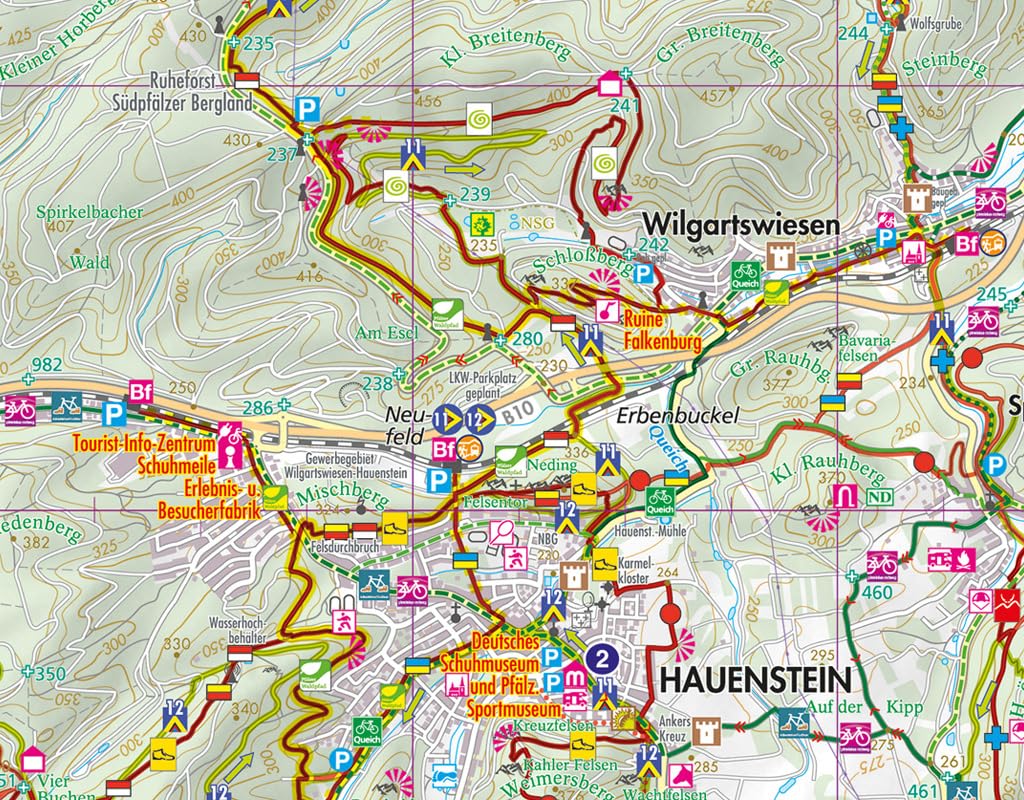 Biosphärenreservat Pfälzerwald Wanderkarte 1:50.000, Gegend um Hauenstein und Wilgartswiesen - Muster