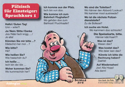Pfälzisch für Einsteiger Postkarte - Pfalz Shop