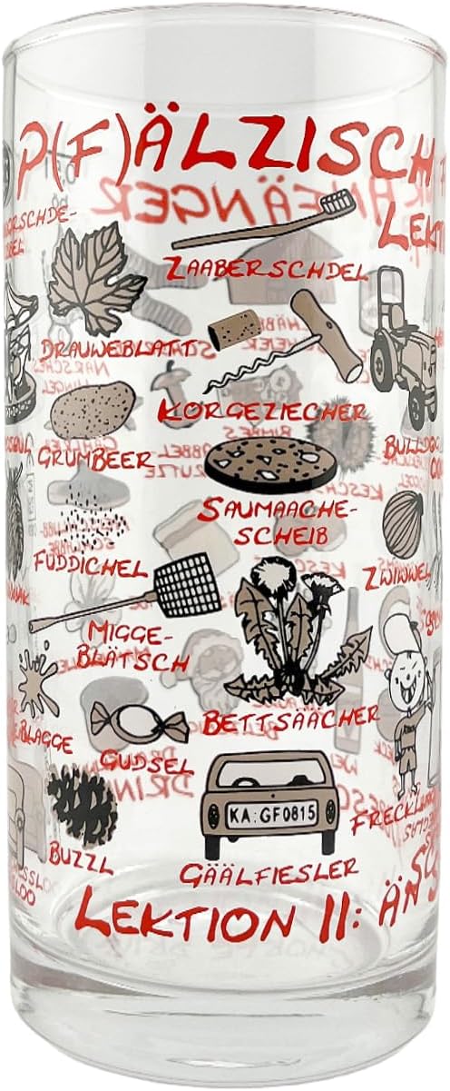 Pfälzisch für Anfänger I - II Schoppenglas 0,5 l