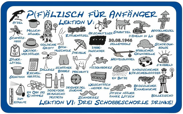 Pfälzisch für Anfänger  V - VI Frühstücksbrettchen