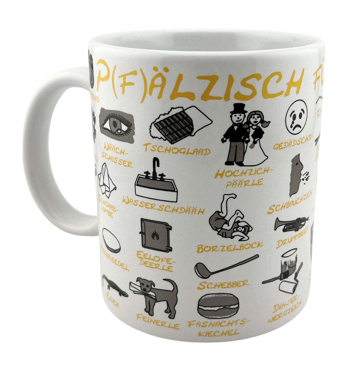 Pfälzisch für Anfänger Tasse (Aufdruck Gelb), Pfälzisch Shop