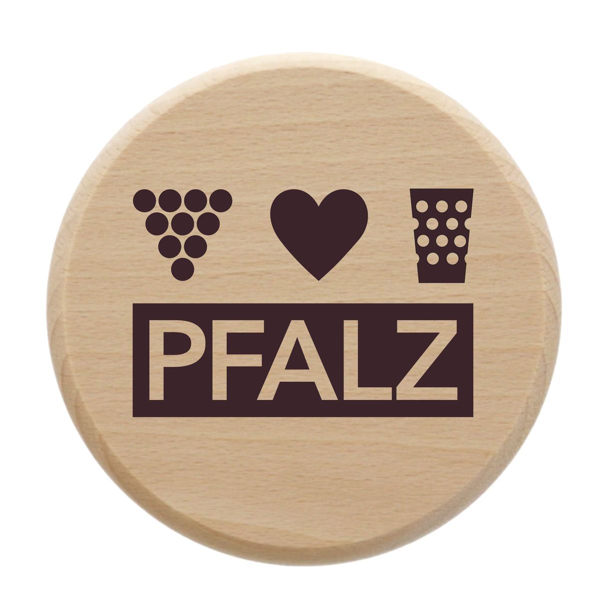 Pfalz - Dubbeglas Deckel aus Holz