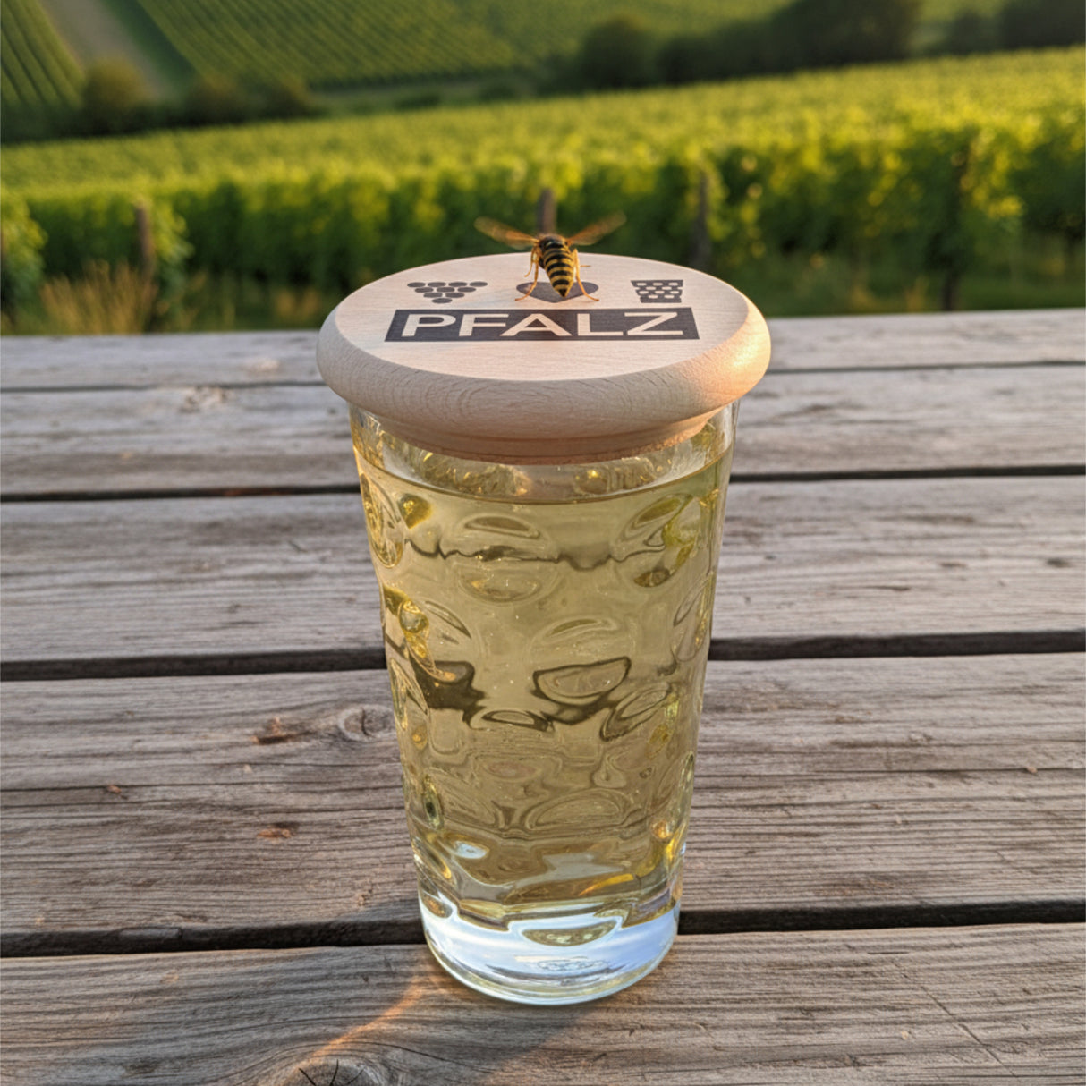 Pfalz - Dubbe-Deckel in den Pfälzer Weinbergen, Schutz vor Wespen