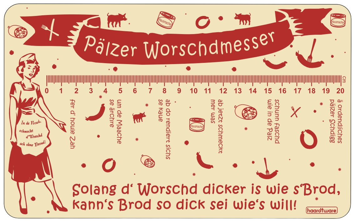Pälzer Worschdmesser - Pfalz Frühstücksbrettchen