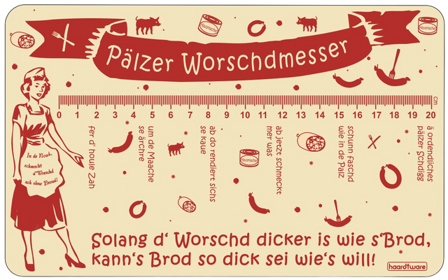 Pälzer Worschdmesser - Pfalz Frühstücksbrettchen