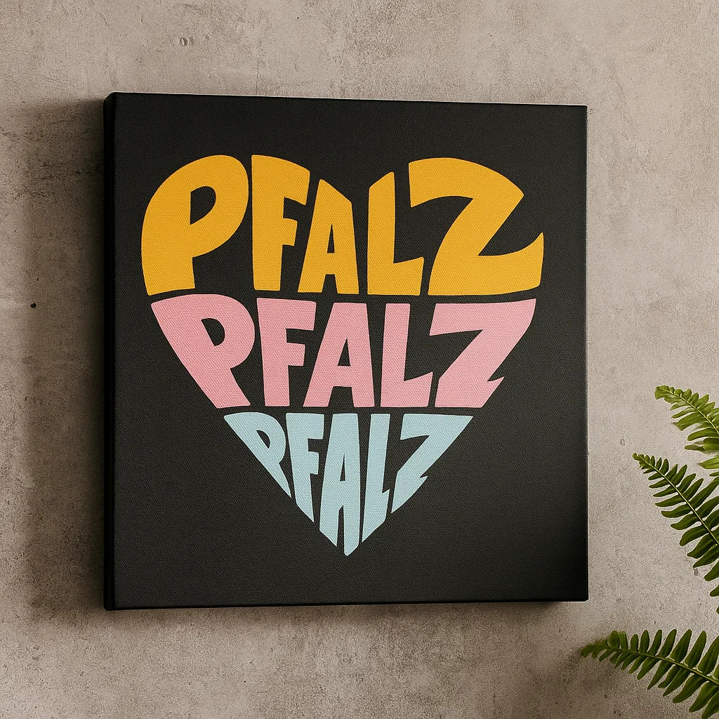 Pfalz Herz - Leinwand an Betonwand