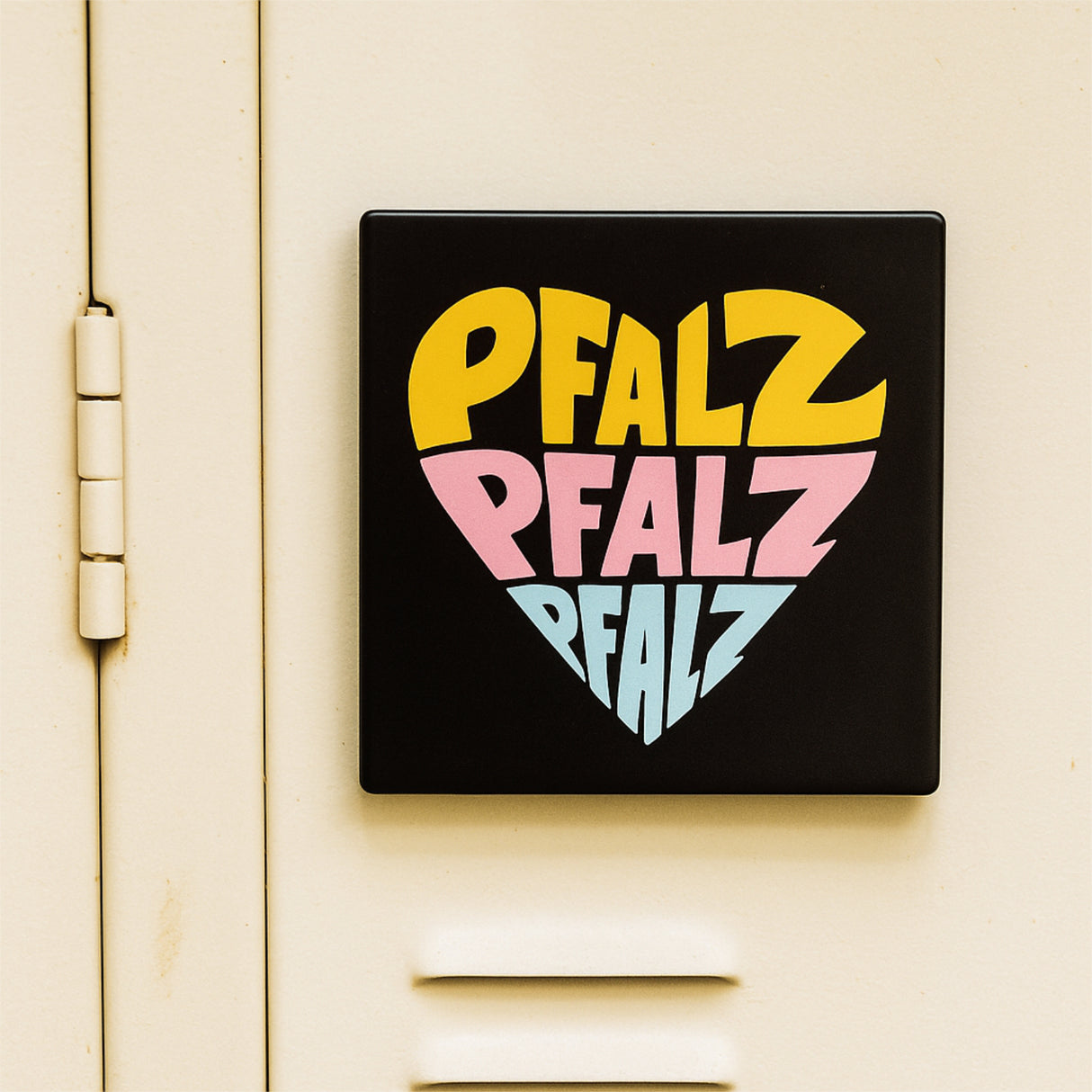 Pfalz Herz Magnet an einem Spind