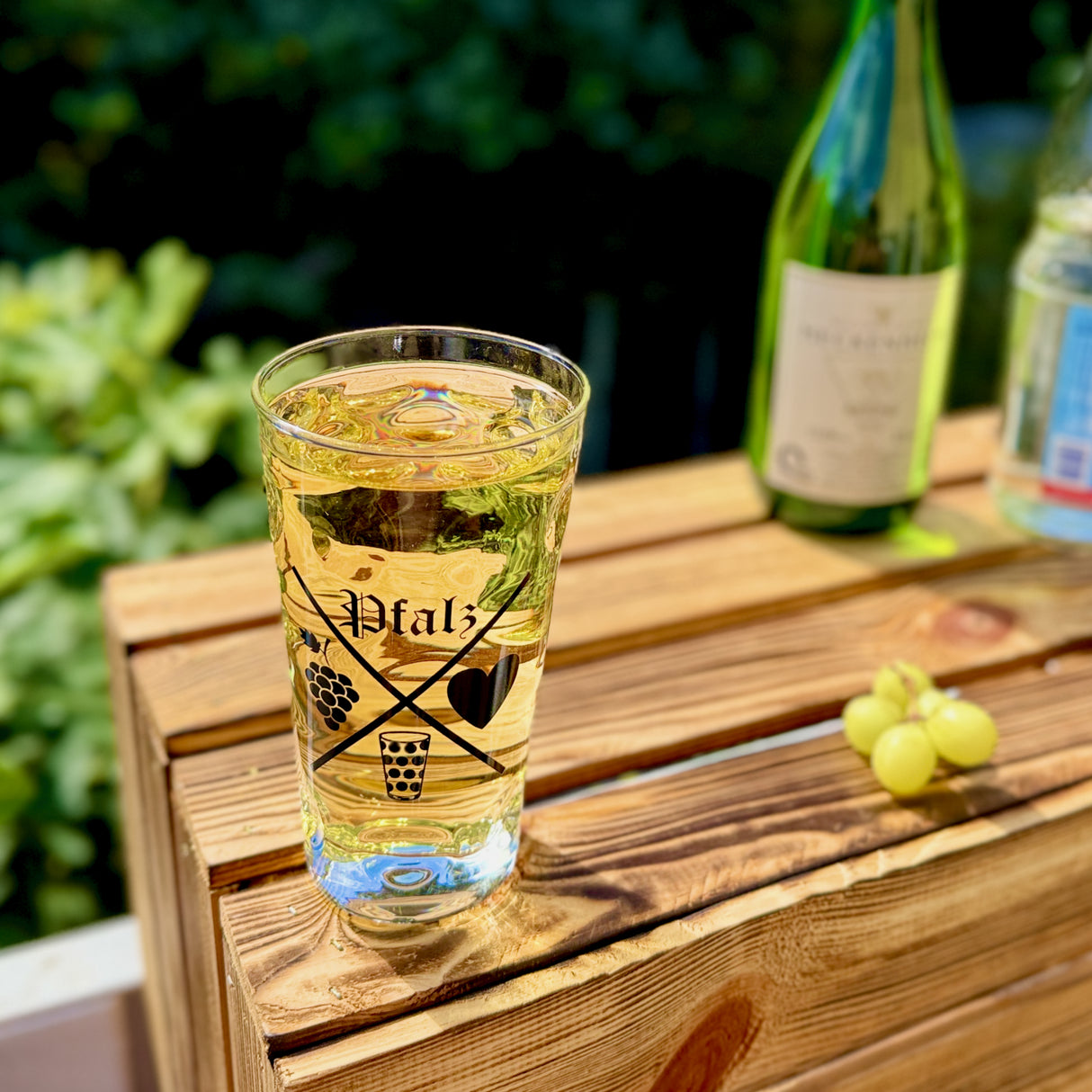 Pfalz Kreuz Dubbeglas 0,5 L mit Pfälzer Rieslilngschorle