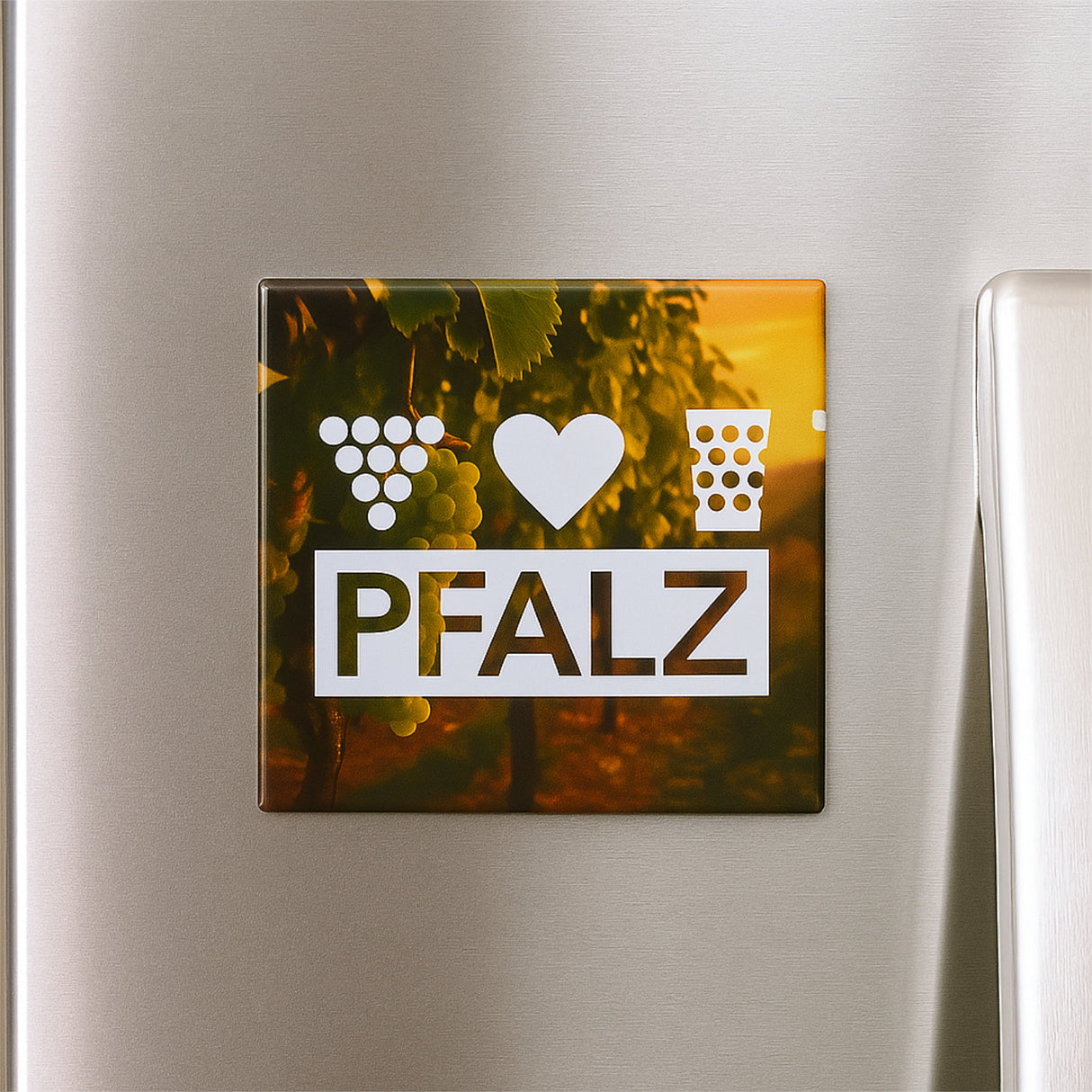 Pfalz Kühlschrankmagnet mit Weintrauben