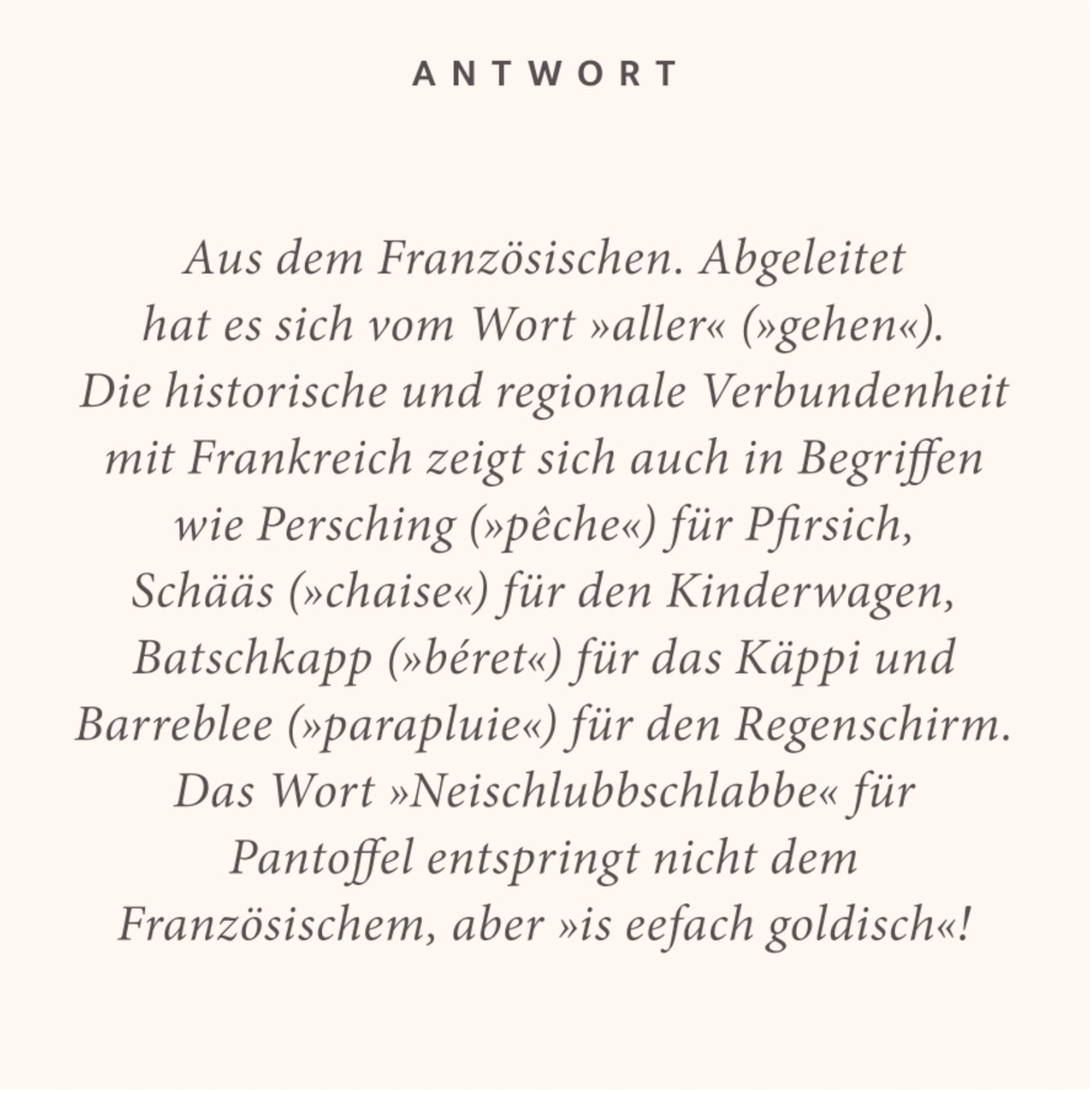 Pfalz Quiz - Antwort Spielkarte "Alla hopp!"