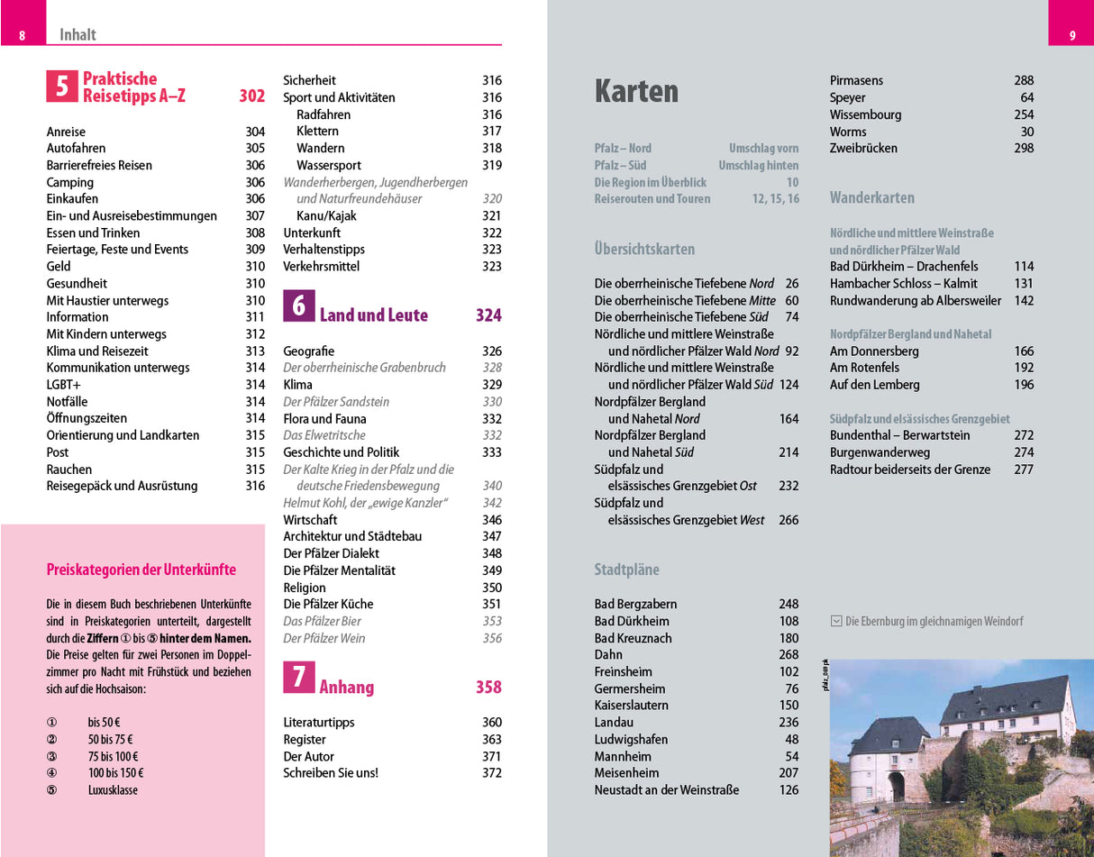 Pfalz Reiseführer - Reise Know-How, Inhaltsverzeichnis