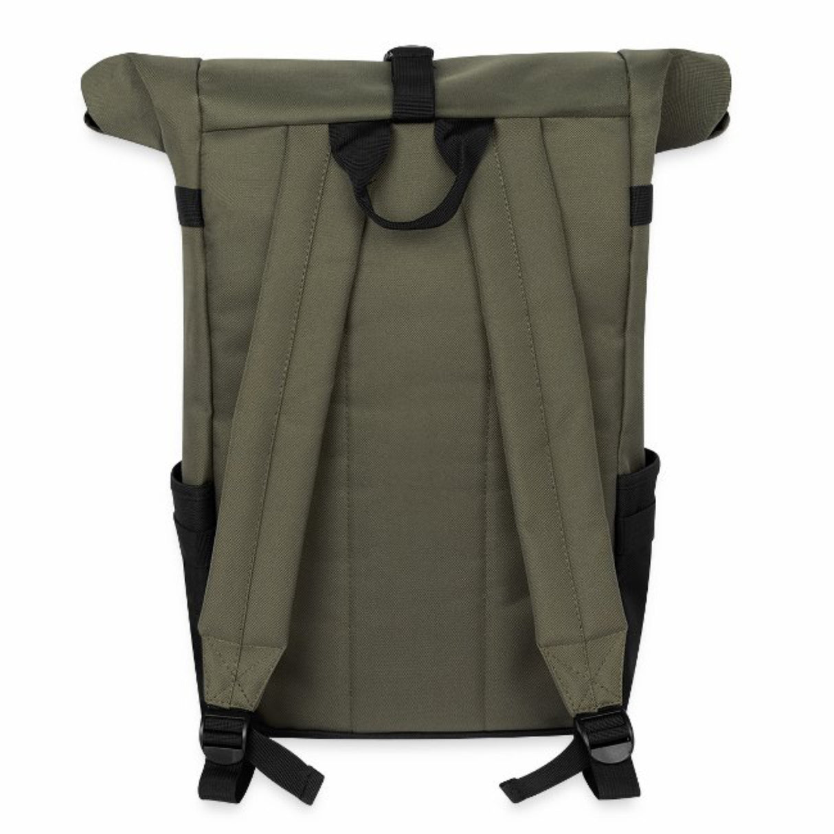 Pfalz Rolltop Rucksack, Olive/Schwarz - Rückseite