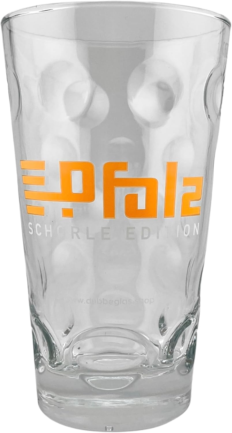Pfalz Schorle Edition Dubbeglas 0,5 L - Aufdruck Neon Orange