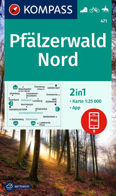 Pfälzerwald Nord Wanderkarte 1:25.000 (Kompass)