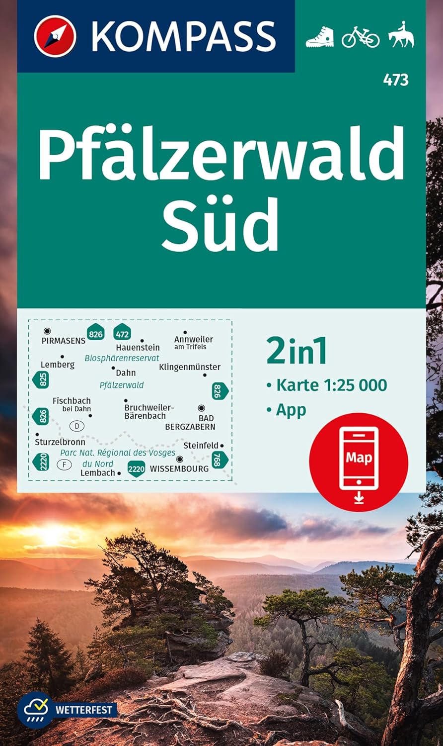 Pfälzerwald Süd Wanderkarte 1:25.000 (Kompass)