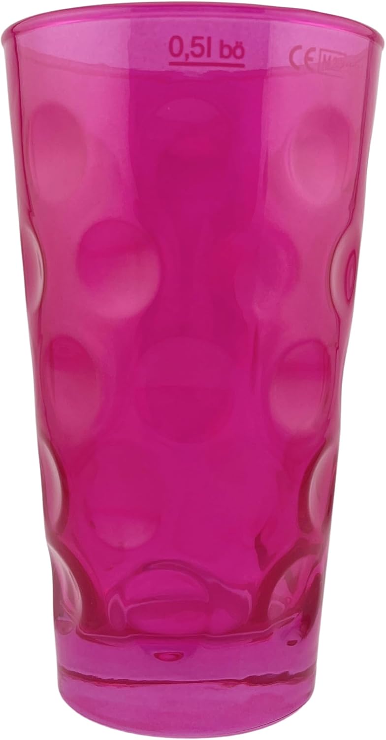 Pink farbiges Dubbeglas 0,5 L ganz gefärbt