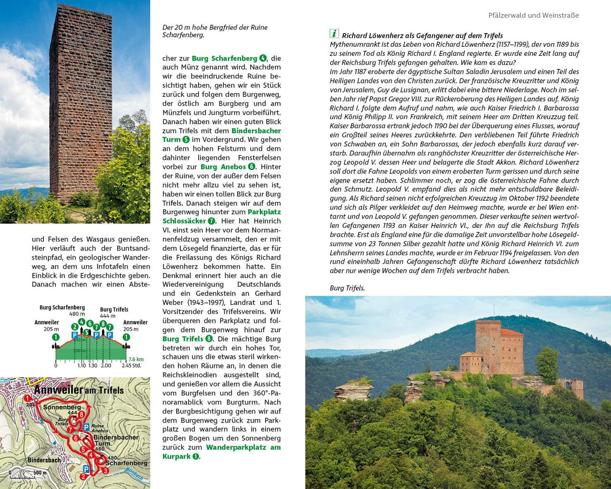 Premiumwege Pfälzerwald Wanderführer, Anweiler, Bergfried der Ruine Scharfenberg