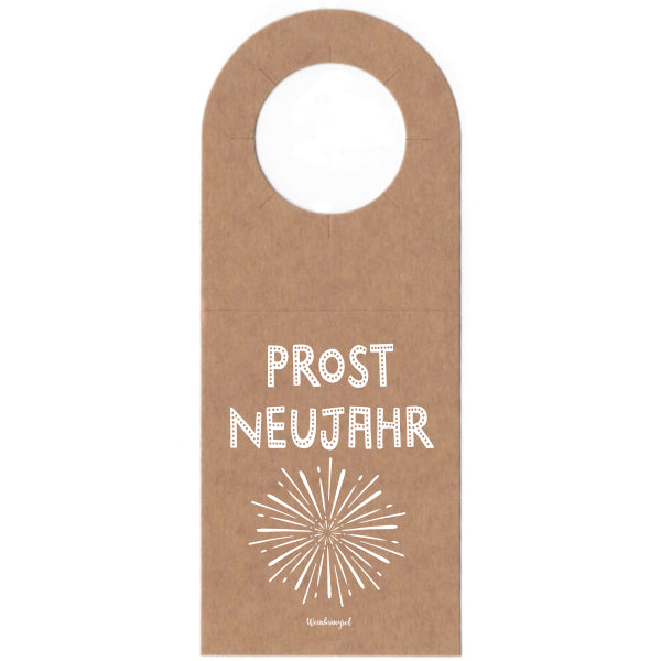 Prost Neujahr - Flaschenanhänger für Weinflaschen und Sektflaschen