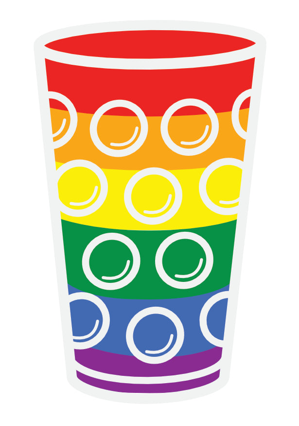Regenbogen Dubbeglas Aufkleber
