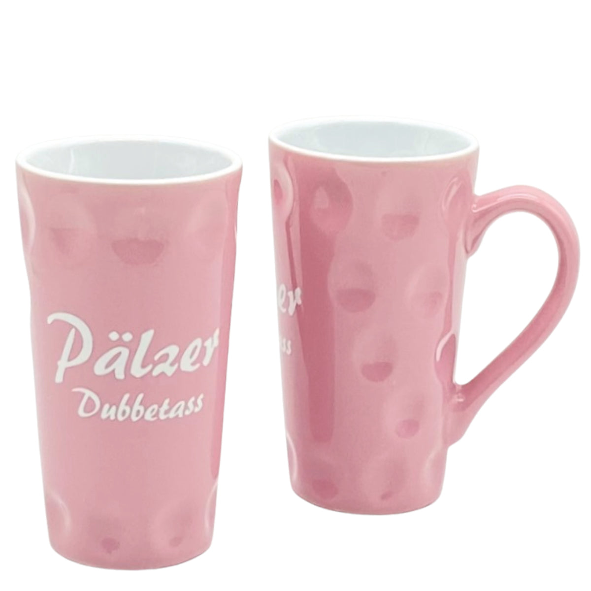 Pälzer Dubbetass 0,5 L - Dubbetasse mit Aufdruck - rosa