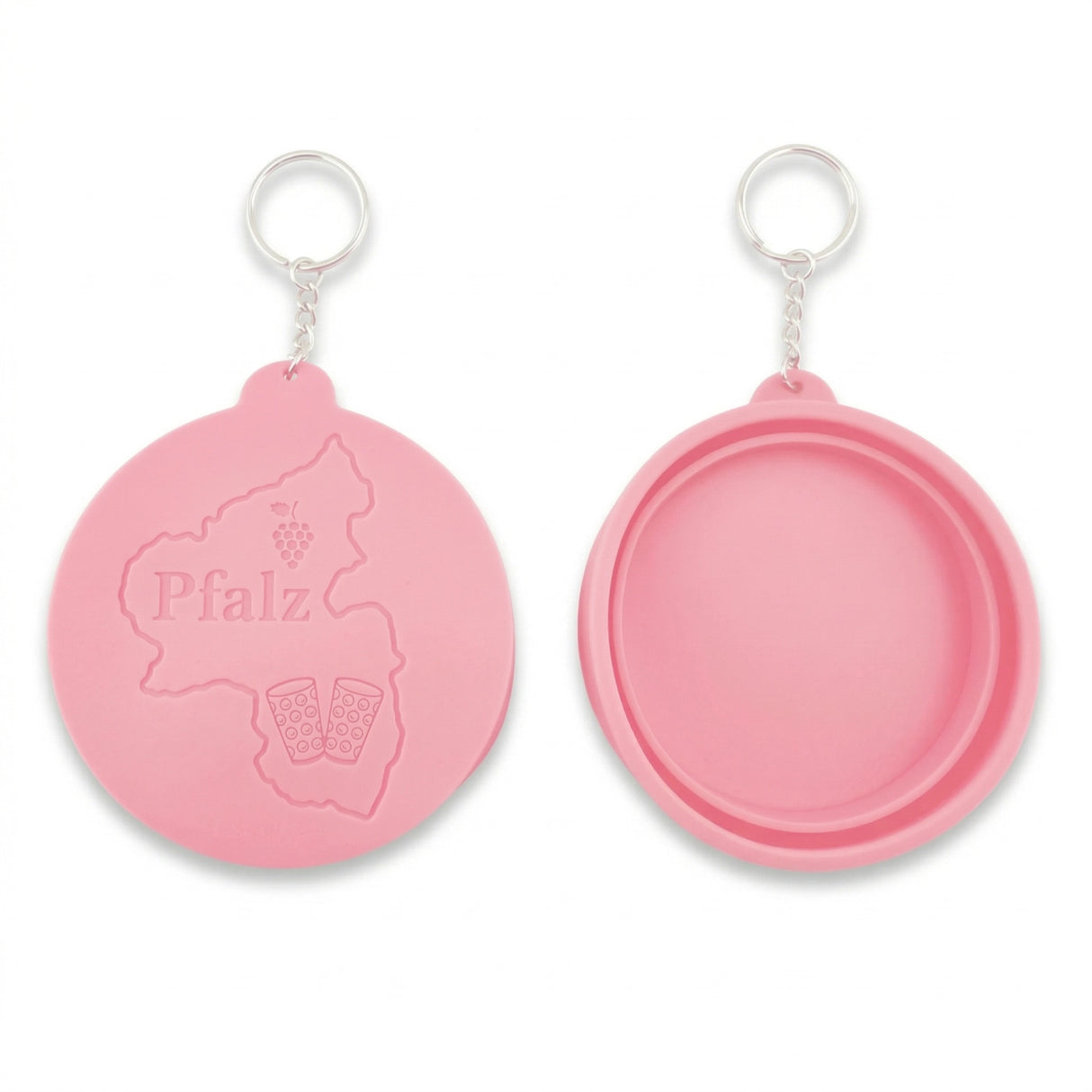 Schorleglasdeckel aus Silikon - Rosa, Vorderseite und Rückseite