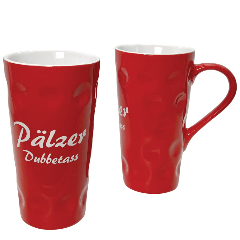 Pälzer Dubbetass 0,5 L - Dubbetasse mit Aufdruck - rot
