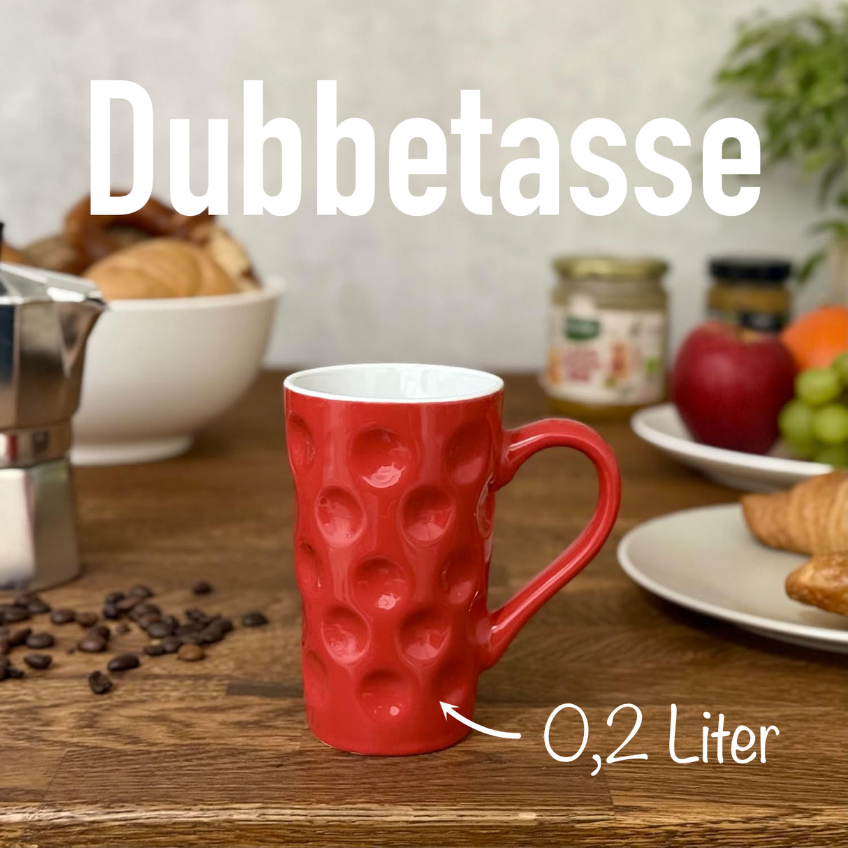 Rote Dubbetasse, 0,2 Liter